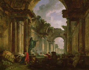 Vue imaginaire de la Grande Galerie du Louvre en ruines, 1796